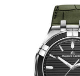 Maurice Lacroix Aikon Quartz Black Dial Green Crocodile Leather Strap Watch for Men - AI1008-PVB21-330-1 Buy Now By Maurice Lacroix