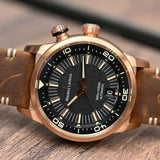 Maurice Lacroix Pontos S Diver Automatic Black Dial Brown Leather Strap Watch For Men - PT6248-BRZ01-330-2 Buy Now By Maurice Lacroix