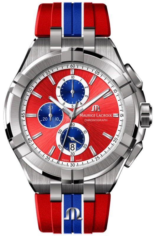 Maurice Lacroix Aikon Beach Volley Vikings Limited Edition Red Dial Red Rubber Strap Watch for Men - AI1018-SS001-530-6 Buy Now By Maurice Lacroix
