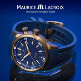 Maurice Lacroix Pontos Divers Limited Edition Blue Dial Blue Leather Strap Watch For Men - PT6248-BRZ0B-430-4 Buy Now By Maurice Lacroix