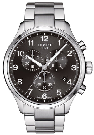 Tissot T Classic Chrono XL Black Dial Silver Steel Strap Watch For Men - T116.617.11.057.01 Buy Now By Tissot
