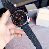 Emporio Armani Luigi Chronograph Black Dial Black Rubber Strap Watch For Men - AR11024 Buy Now By Emporio Armani
