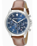 Michael Kors Gage Chronograph Blue Dial Brown Leather Strap Watch For Men - MK8362 Buy Now By Michael Kors