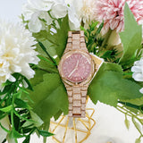 Michael Kors Lennox Three Hand Crystals Rose Gold Dial Rose Gold Steel Strap Watch For Women - MK6992 Buy Now By Michael Kors