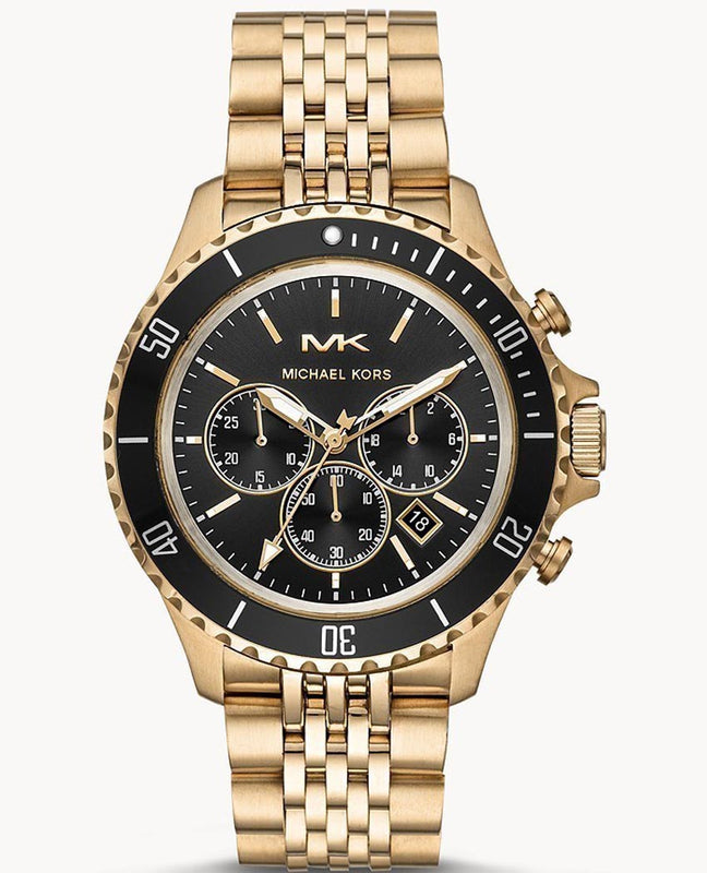 Michael Kors Bayville Chronograph Black Dial Gold Steel Strap Watch For Men - MK8726 Buy Now By Michael Kors