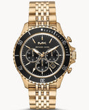 Michael Kors Bayville Chronograph Black Dial Gold Steel Strap Watch For Men - MK8726 Buy Now By Michael Kors