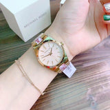 Michael Kors Channing Quartz Mother of Pearl Pink Dial Two Tone Steel Strap Watch For Women - MK6650 Buy Now By Michael Kors