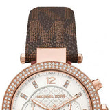 Michael Kors Parker Chronograph White Dial Brown Leather Strap Watch For Women - MK6917 Buy Now By Michael Kors