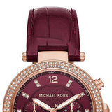 Michael Kors Parker Chronograph Red Dial Red Leather Strap Watch For Women - MK6986 Buy Now By Michael Kors