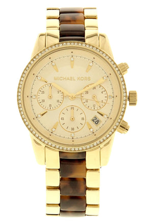 Michael Kors Ritz Gold Dial Two Tone Steel Strap Watch for Women - MK6322 Buy Now By Michael Kors