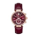 Michael Kors Sawyer Maroon Dial Maroon Leather Strap Watch for Women - MK2426 Buy Now By Michael Kors