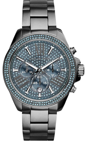 Michael Kors Wren Chronograph Quartz Blue Dial Grey Steel Strap Watch For Women - MK6097 Buy Now By Michael Kors