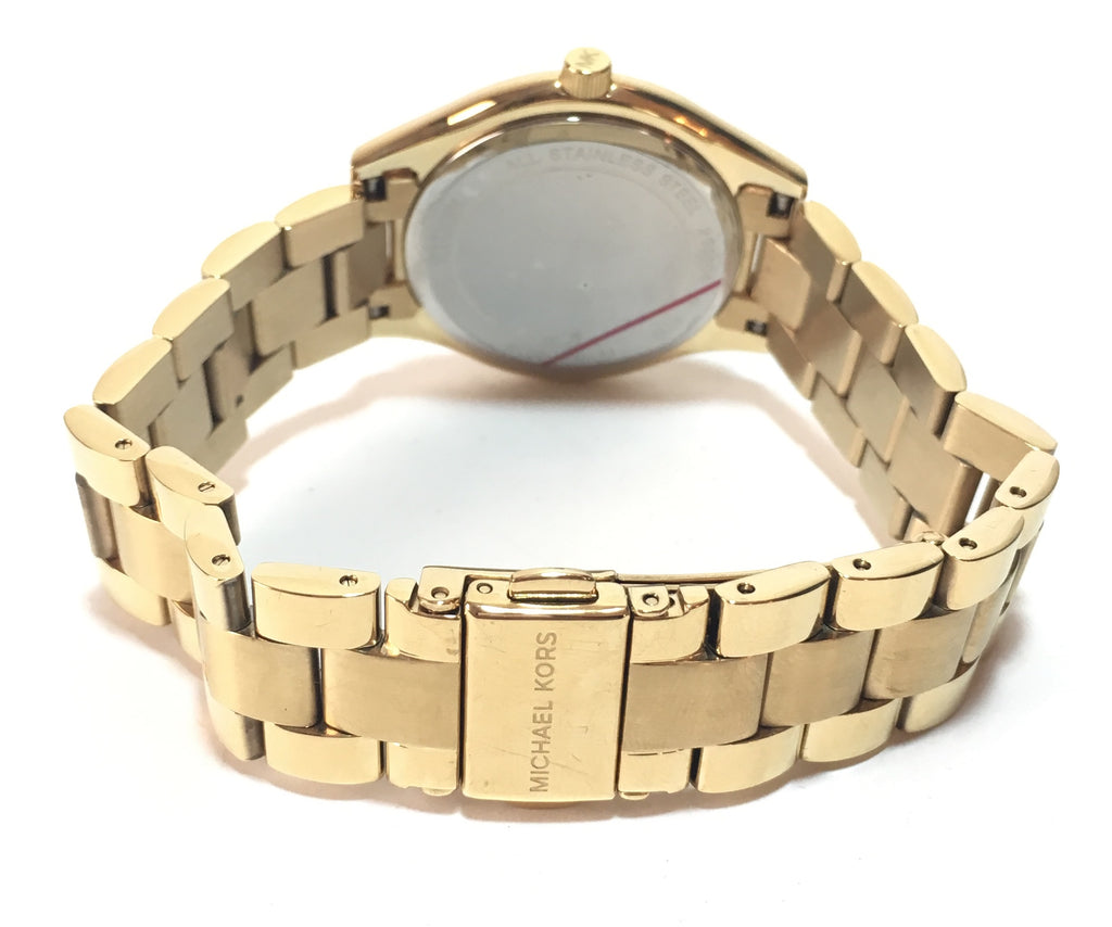Michael Kors Mini Runway Slim Gold Dial Gold Steel Strap Watch for Women - MK3512 Buy Now By Michael Kors