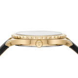 Michael Kors Layton Three Hand Mother of Pearl Black Dial Black Leather Strap Watch For Women - MK2911 Buy Now By Michael Kors