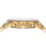 Michael Kors Ritz Three-Hand Glitz Crystals Gold Dial Gold Steel Strap Watch for Women - MK6747 Buy Now By Michael Kors