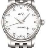 Mido Baroncelli III Automatic Diamonds White Dial Silver Steel Strap Watch For Women - M7600.4.66.1 Buy Now By Mido