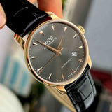 Mido Baroncelli III Automatic Grey Dial Black Leather Strap Watch For Men - M8600.3.13.4 Buy Now By Mido