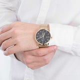 Armani Exchange Cayde Chronograph Black Dial Gold Mesh Strap Watch For Men - AX2715 Buy Now By Armani Exchange