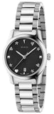 Gucci G Timeless Black Dial Silver Steel Strap Watch For Women - YA126573A Buy Now By Gucci