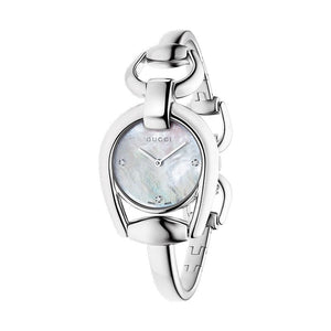 Gucci Horsebit Collection Diamonds Mother of Pearl Dial Silver Steel Strap Watch For Women - YA139506 Buy Now By Gucci