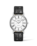 Longines Presence 38.5mm Automatic White Dial Black Leather Strap Watch for Men - L4.921.4.11.2 Buy Now By Longines