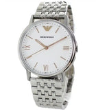 Emporio Armani Kappa Quartz White Dial Silver Steel Strap Watch For Men - AR80014 Buy Now By Emporio Armani