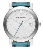 Burberry White Dial Turquoise Leather Strap Watch for Women - BU9120 Buy Now By Burberry