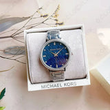 Michael Kors Pyper Blue Dial Silver Steel Strap Watch For Women - MK4671 Buy Now By Michael Kors