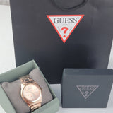 Guess G-Twist Rose Gold Dial Rose Gold Steel Strap Watch for Women - W1082L3 Buy Now By Guess