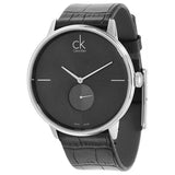 Calvin Klein Accent Black Dial Black Leather Strap Watch for Men - K2Y211C3 Buy Now By Calvin Klein