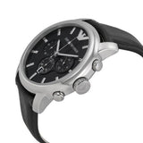 Emporio Armani Classic Chronograph Black Dial Black Leather Strap Watch For Men - AR0431 Buy Now By Emporio Armani