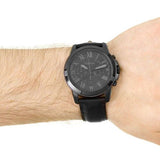Fossil Grant Chronograph Black Dial Black Leather Strap Watch for Men - FS5132 Buy Now By Fossil