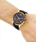 Guess Horizon Chronograph Quartz Black Dial Black Leather Strap Watch For Men - W0380G7 Buy Now By Guess