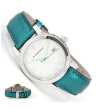 Burberry White Dial Turquoise Leather Strap Watch for Women - BU9120 Buy Now By Burberry