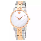 Movado Museum Classic Mother of Pearl White Dial Two Tone Steel Strap Watch for Women - 0607077 Authentic Buy Shop Now