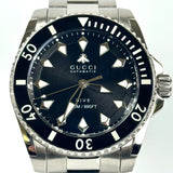 Gucci Dive Automatic Black Dial Silver Steel Strap Watch for Men - YA136353 Buy Now By Gucci