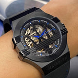 Maserati Potenza Automatic Black Dial Black Leather Strap Watch For Men - R8821108009 Buy Now By Maserati