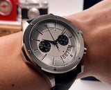 Maserati Circuito Chronograph Analog White Dial Black Leather Strap Watch for Men - R8871627005 Buy Now By Maserati