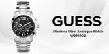 Guess Chronograph Black Dial Silver Steel Strap Watch for Men - W0193G2 Buy Now By Guess