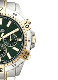 Fossil Garrett Chronograph Green Dial Two Tone Steel Strap Watch for Men - FS5622 Buy Now By Fossil