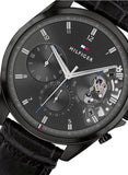 Tommy Hilfiger Baker Chronograph Black Dial Black Leather Strap Watch For Men - 1710452 Buy Now By Tommy Hilfiger