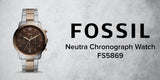 Fossil Neutra Chronograph Brown Dial Two Tone Steel Strap Watch for Men - FS5869 Buy Now By Fossil