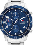 Tommy Hilfiger Jimmy Chronograph Quartz Blue Dial Silver Steel Strap Watch For Men - 1791949 Buy Now By Tommy Hilfiger