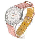 Breitling Navitimer Automatic 35 Mother of Pearl Dial Pink Leather Strap Watch for Women - A17395211A1P3 Buy Now By Breitling