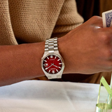 Citizen Tsuyosa Automatic Red Dial Silver Steel Strap Watch For Men - NJ0150-56W Buy Now By Citizen