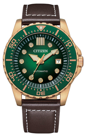 Citizen Mechanical Automatic Green Dial Brown Leather Strap Watch for Men - NJ0173-18X Buy Now By Citizen