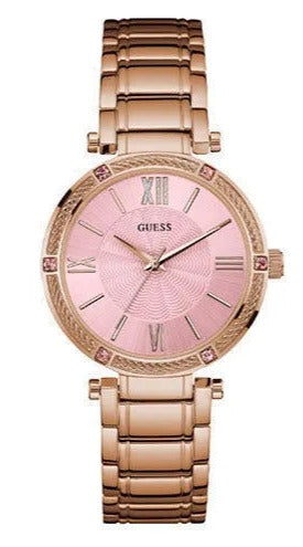 Guess Park Ave Quartz Rose Gold Dial Rose Gold Steel Strap Watch For Women - W0636L2 Buy Now By Guess