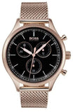 Hugo Boss Companion Quartz Black Dial Rose Gold Mesh Bracelet Watch For Men - HB1513548 Buy Now By Hugo Boss
