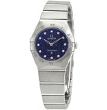 Omega Constellation Manhattan Quartz Diamonds Blue Dial Silver Steel Strap Watch for Women - 131.10.25.60.53.001 Buy Now By Omega