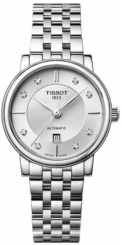 Tissot Carson Premium Automatic Lady Diamonds Silver Dial Silver Steel Strap Watch for Women - T122.207.11.036.00 Buy Now By Tissot
